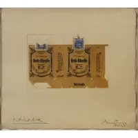 Robert Motherwell, Robert Natkin, Aquatint and line-cut with hand coloring on buff Dewint handmade paper