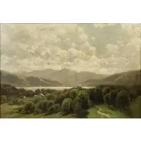 John Bunyan Bristol, Lake Champlain, Oil on board