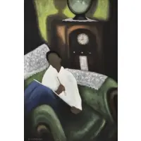 James Atkins, Artist in Chair, Acrylic on canvas