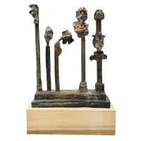 Ilene "Is" Schuster, Oedipus, Bronze on removable wood block