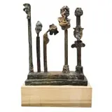 Ilene "Is" Schuster, Oedipus, Bronze on removable wood block