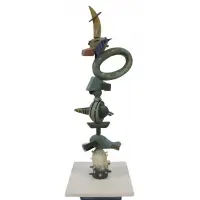 Michael Hough, Untitled, Tall ceramic abstract sculpture, signed M. HOUGH and dated 94