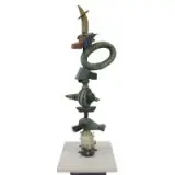 Michael Hough, Untitled, Tall ceramic abstract sculpture, signed M. HOUGH and dated 94