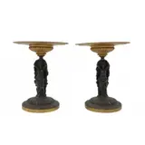 Henri Picard, Untitled, A fine pair of gilt & patinated bronze figural Tazzas
