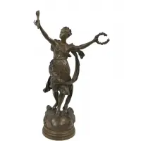 Luca Madrassi, Pax Libertas Mundi, Large bronze sculpture with nice original brown patina