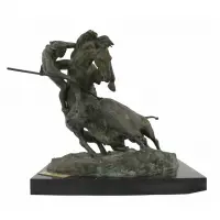 Clemente Spampinato, Buffalo Hunt, Large bronze sculpture
