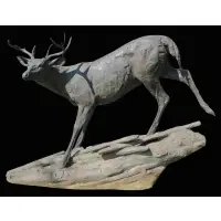 Walter Matia, The Deer is beautiful, large and on a large base
