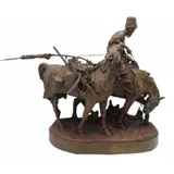 Evegny Lanceray, A ZAPOROZHIAN COSSACK AFTER BATTLE, Large original bronze sculpture signed ,dated 1874 and with foundry mark