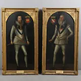 Marcus Gheeraerts the Younger, PORTRAITS OF ROBERT DEVEREUX, 2nd EARL OF ESSEX (1565-1601); AND OF WILLIAM HOWARD, 1st BARON HOWARD OF EFFINGHAM (1510-1573), oil on panel