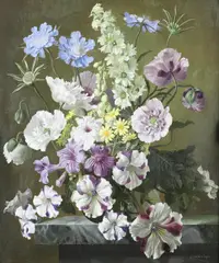 Gerald Cooper, Scabious, Poppies And Petunias