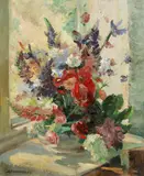 Stanley Horace Gardiner, Flowers By A Window