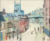 Fred Yates, Street Scene, Now Identified As A Scene In Stamford, Lincolnshire
