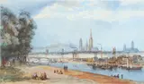 Rudolf Ritter Von Alt, A Scene Of Rouen, From Across The Seine