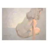 Romulo Galicano, Nude, pastel on paper