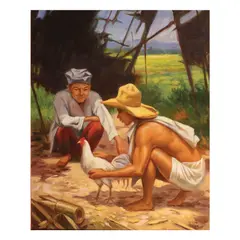 Sabungero by Mabini School, oil on canvas, sold Apr 2021