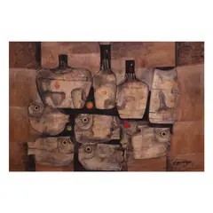 Still Life by Paco Gorospe, oil on canvas, sold Apr 2021