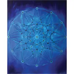 Ronald Achacoso, Atom (Blue), mixed media