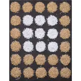 Hermi Santo, Rice Cake, rice and acrylic on burlap