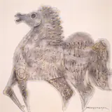 Paco Gorospe, Horse, mixed media on canvas