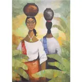 Severino Lacambra, Sr., Two Women, oil on canvas