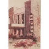 U. P. Theater by José T. Joya, pastel on paper, sold Apr 2021