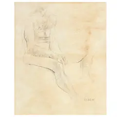 Nude by Benedicto Cabrera, graphite on paper, sold Apr 2021