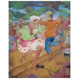 Slim Torres, Tinikling, oil on canvas