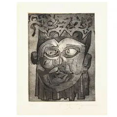 Moriones by Romulo Olazo, lithograph, 2/20, sold Apr 2021
