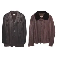 Armani and Prada, 2 Assorted Men’s Leather Jackets pre-loved