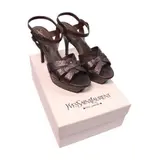 Yves Saint Laurent, High Heels Sandals Slingback Brown