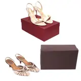 Bottega Venetta, White with Gold Strap Heels and  Beige Suede with Copper Braids  with box