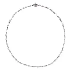 Heart-shaped Diamond Baguette Necklace, Untitled, 18k white gold