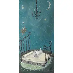 Stardust on My Bed by Cheryl Hironaka, acrylic on board, sold Nov 2020