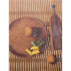 P. Roa, Still Life (Bilao), oil on canvas