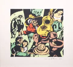 Barrio Singers by Botong Francisco, serigraph, sold Oct 2020
