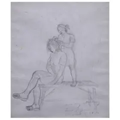 Two Figures by Marcel Antonio, graphite on paper, sold Oct 2020
