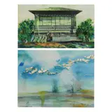 Ramon Doplon, a) Bahay na Bato b) Landscape