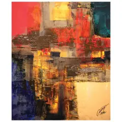 Abstract by Ivan Acuña, acrylic on canvas, sold Oct 2020