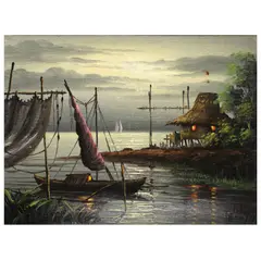 Pulido Sanchez, Seascape, acrylic on canvas