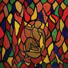 Cathedral Window by Mary Ann B. Reyes, acrylic on canvas, sold Oct 2020