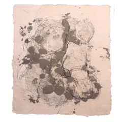 Papestry XXIX by Romulo Olazo, dyed pressed poper pulp with dyed abaca strands, sold Oct 2020