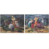 Antonio Ko Jr., Market Place I and II, oil and pastel on paper