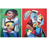William Yu, a) Guitar Player b) Mother and Child