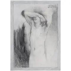 Ronald Ventura, Nude, graphite on gessoed canvas