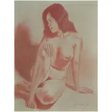 B.O. Ito, Nude, sanguine pastel on paper