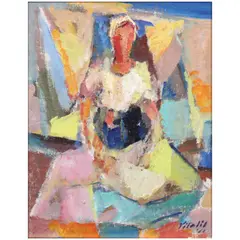 Lavandera by Macario Vitalis, oil on canvas, sold Oct 2020