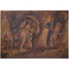 Native Dance by Crispin V. Lopez, oil on canvas, sold Oct 2020