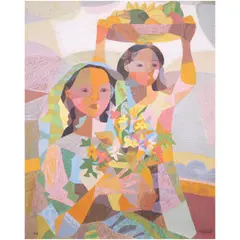Romeo Tabuena, Flower Vendors, print, P/A