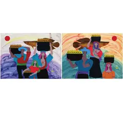 Ernesto Tagle, Vendors, oil on panel