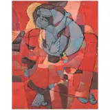 Jun Caingat, Mother and Child, acrylic on canvas